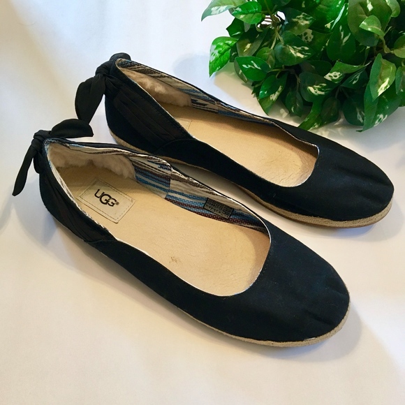 UGG Shoes - UGG Perrie Black Slip On Canvas Flats Size 9.5